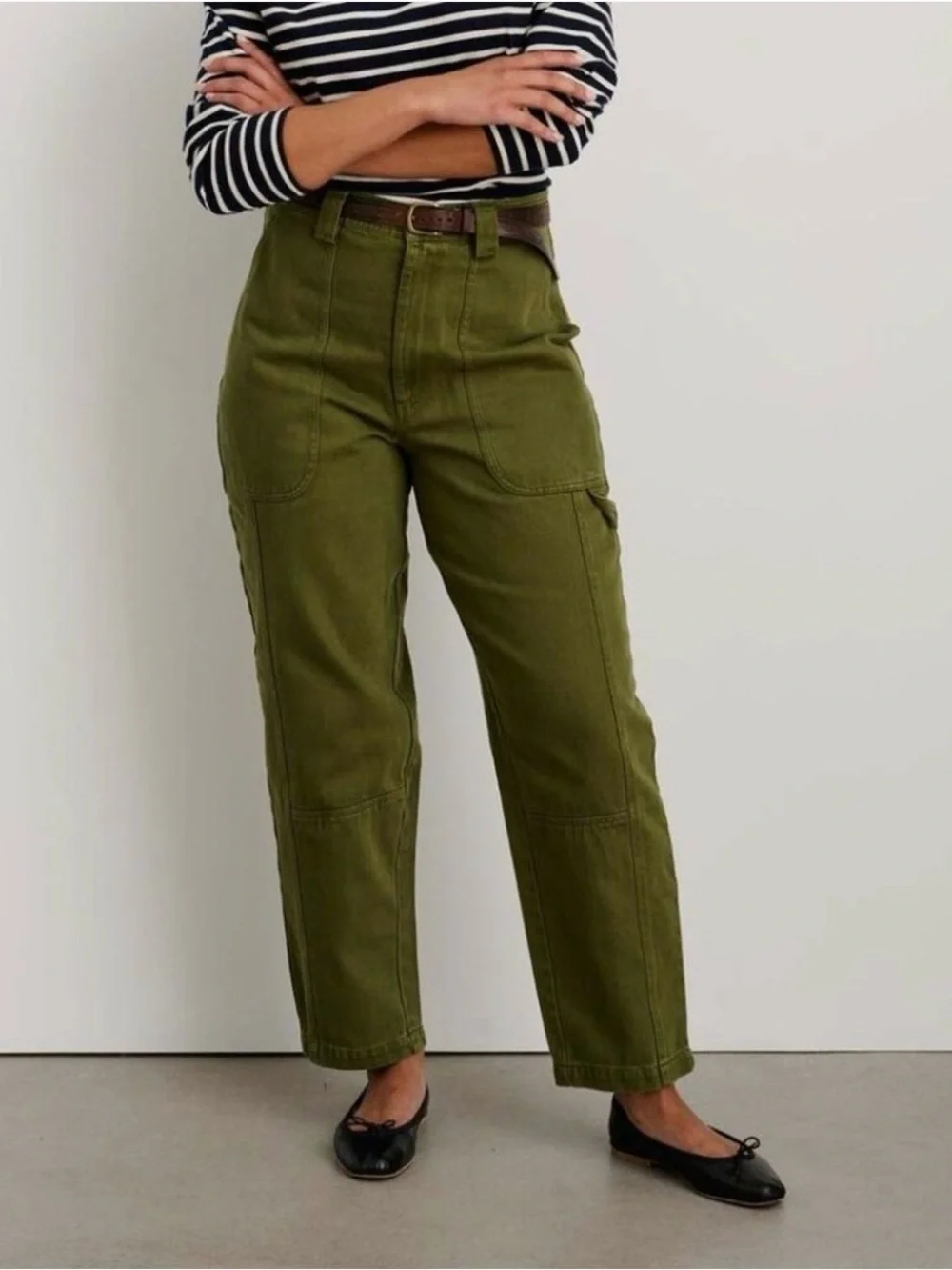 Alex Mill Pheobe Utility Cotton Cargo Pants Army Olive Green, size 30 - Picture 14 of 14